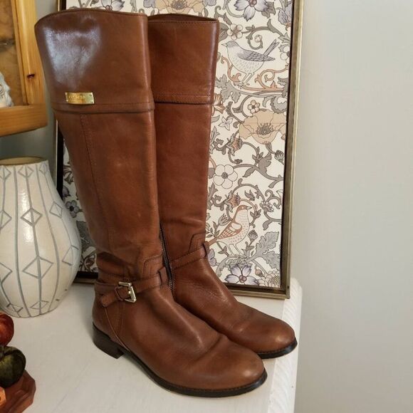 COACH Leather Riding Boots, Size 6 B, Micha Wide Calf - Picture 2 of 13